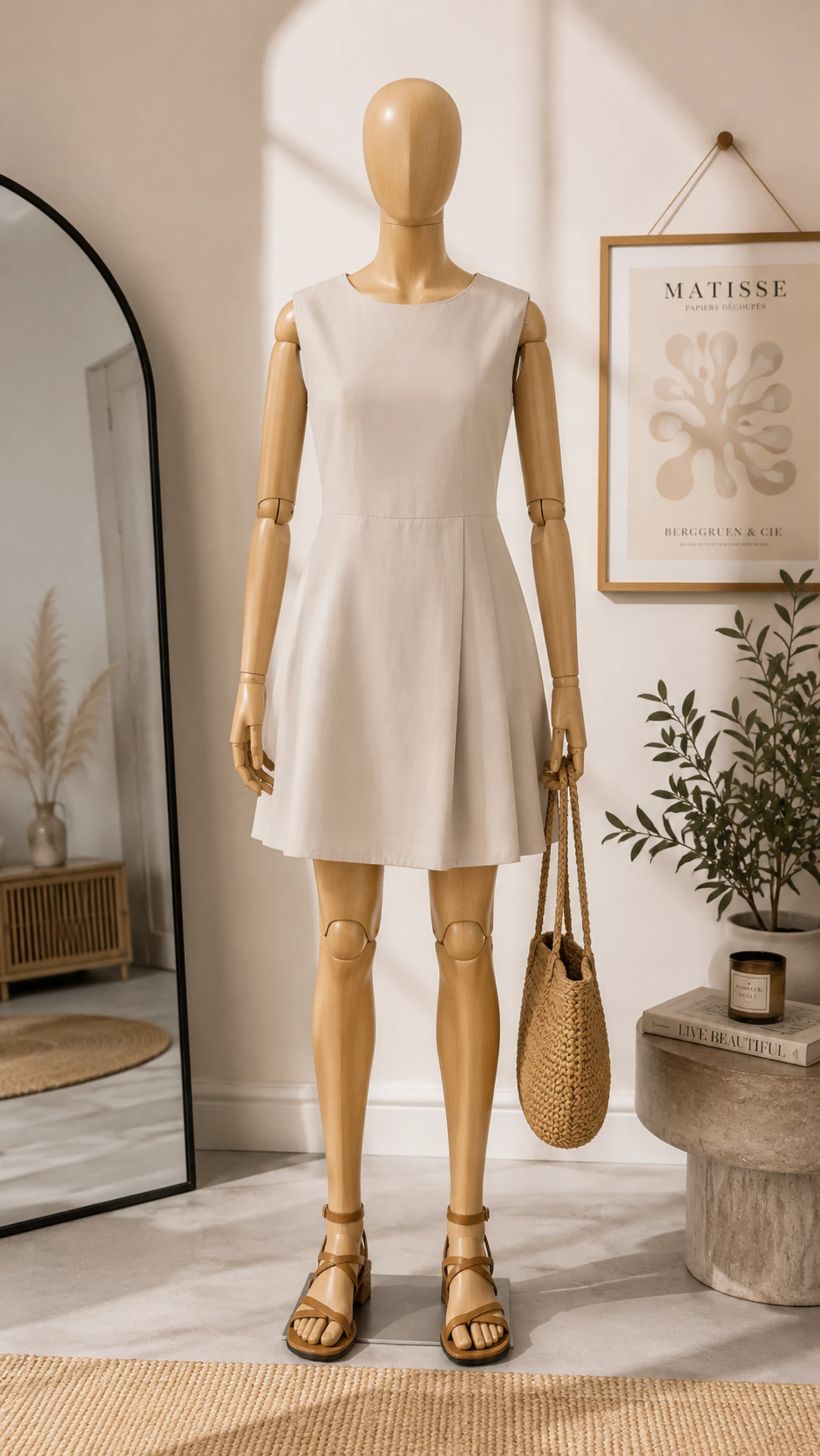 Vero Moda Vestido TFr40/TL-Bege/Ecru- Costas Fantasia & Tecido sedoso em TBE – photo 2